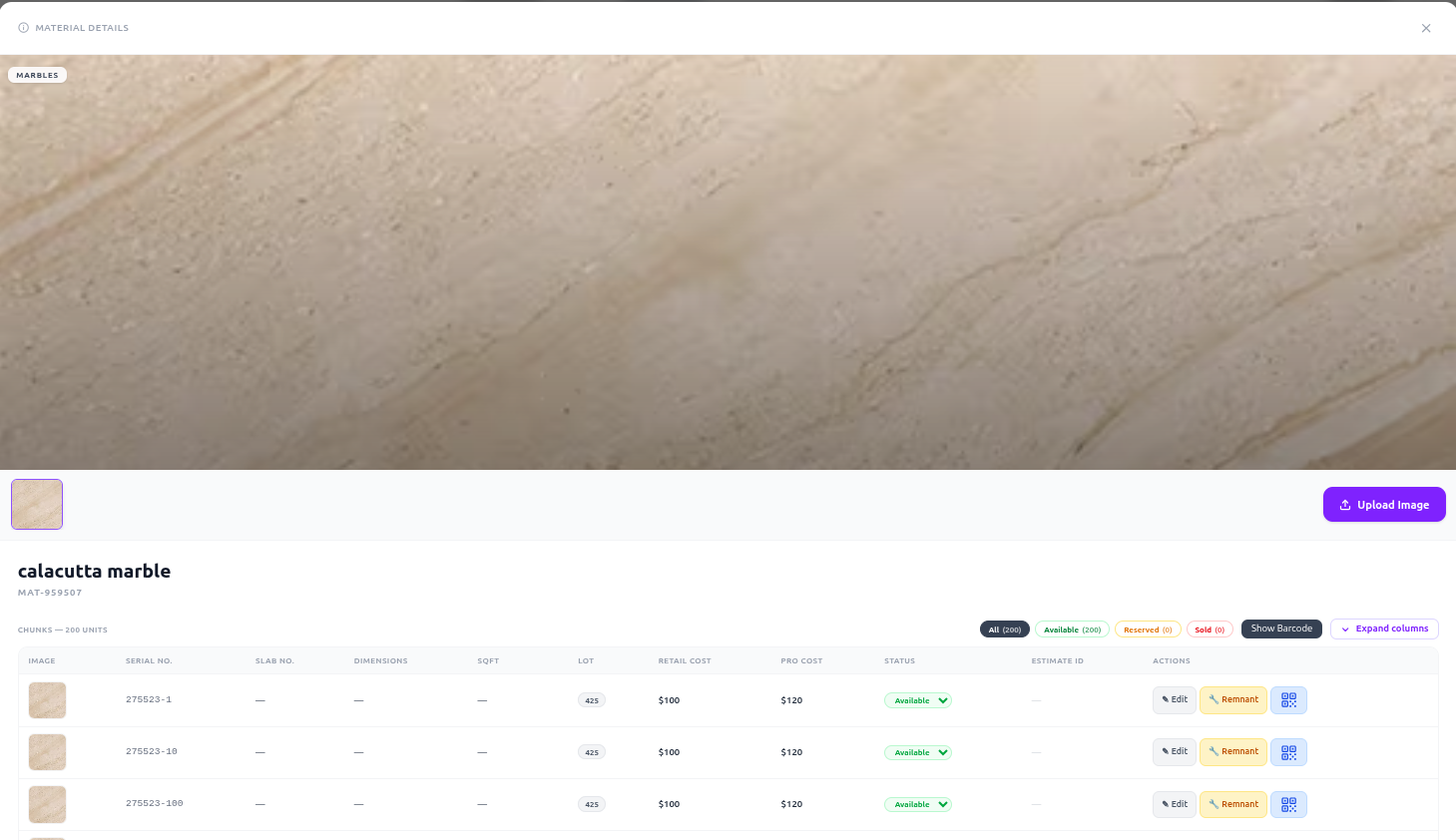 Material Details - TulipCRM_Documentation
